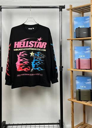 Лонгслів hellstar | бавовняний чорний лонгслів ( s m l xl ) l