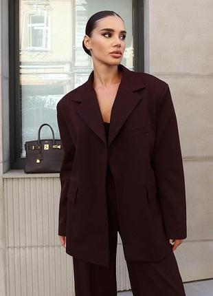 Пиджак jadone fashion киот xl-xxl шоколад