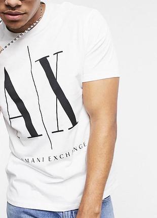 Мужская футболка armani exchange a|x белая армани