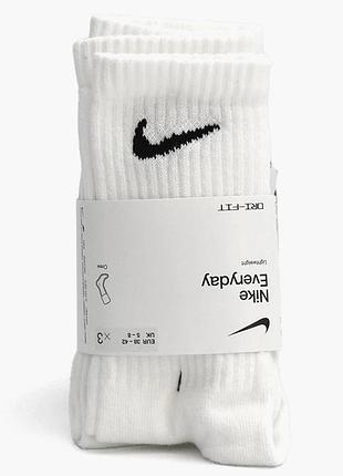 Шкарпетки чоловічі nike everyday ltwt crew (3 пари, неутеплені) sx7676-100 38-42