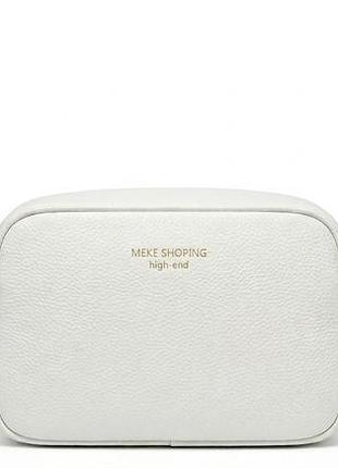 Стильна біла сумочка крос-боді meke shoping — зручна базова модель