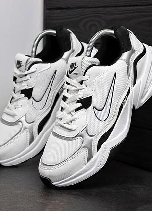 Мужские кроссовки nike white сетчатые качественные, кроссовки мужские найк белые весенние осенние