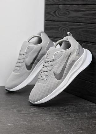 Кроссовки nike zoom серые с белой подошвой сетка лето 43