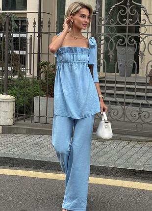 Костюм jadone fashion ханна xs голубой