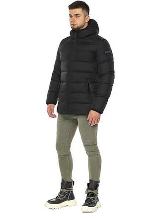 Чёрная мужская тёплая курточка на зиму модель 37055 (остался только 56(3xl))