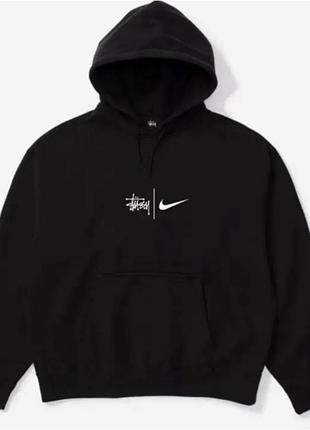 Чоловіче худі толстовка stussy x nike стуссі чорна колоборація з найк унісекс стуссі толстовка з капюшоном xs