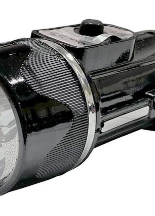 Фонарь ручной аккумуляторный с боковой led-лампой (2 в 1 сетевой заряд) (15628)