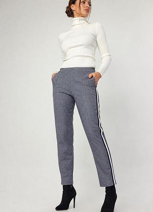 Укороченные брюки zara с лампасами/штаны с лампасами