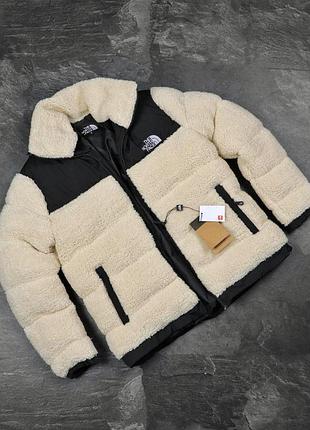 Куртка the north face sherpa nuptse зимняя бежевая мужская m