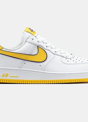 Мужские кроссовки nike air force 1 kobe bryant белый желтый оригинальные 44