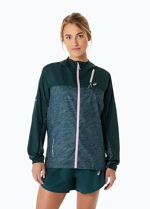 Urbanshop com ua куртка для бега женская asics fujitrail packable saxon green/light ube размеры запитуйте