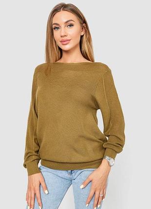 Кофта женская с манжетами, цвет хаки, 244r999