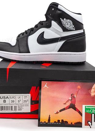 Высокие черно белые кроссовки nike air jordan 1. топ качество! 40. размеры в наличии: 37, 38, 39, 40, 41.