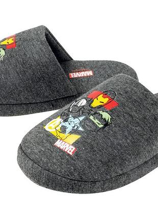 Домашние тапочки с антискользящей подошвой для мальчика disney avengers 395061 30-31 графитовый