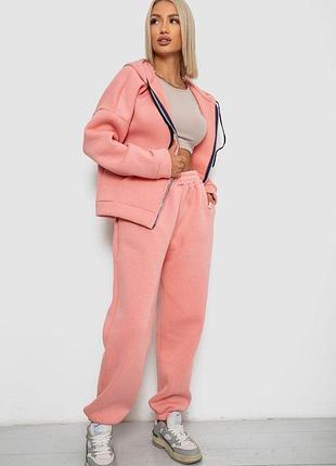 Спортивный костюм женский на флисе, цвет персиковый, 238r5715