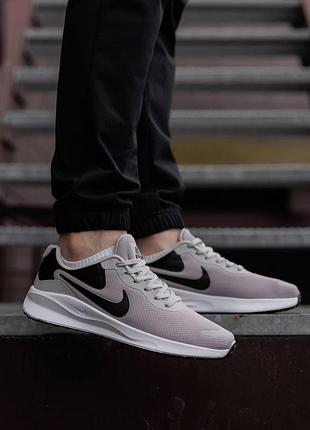 Кроссовки мужские найк серые сетка весенние, мужские кроссовки nike tanjun grey white black осенние летние 42