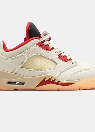 Чоловічі кросівки nike air jordan 5 low chinese new year білий бежевий оригінальні