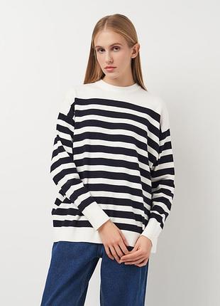 Zara розмір l cвітер у смужку віскоза оверсайз оригінал