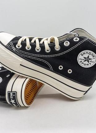 Кеди bnai у стилі converse, конверс на високiй пiдошвi,платформі чорно-білі 38. розміри в наявності: 37, 38, 39, 40.