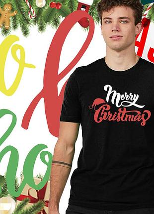 Футболка мужская новогодняя merry christmas, с новогодним принтом, подарок новый год 2023, изготовление 1 день m