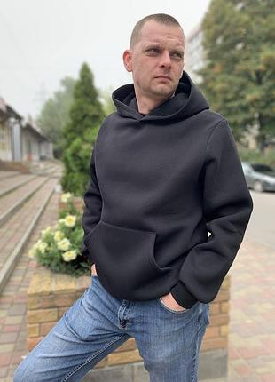 Худі чоловіче чорне утеплене m