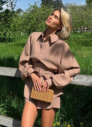 Костюм с шортами jadone fashion солт xs мокко