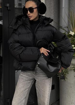 Пуховик jadone fashion пуфі one size чорний