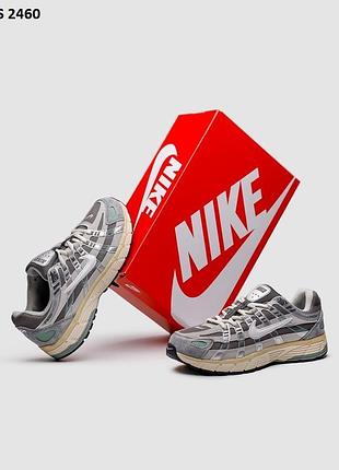 Сірі кросівки чоловічі nike p-6000 gray розмір 41 42 43 44 45