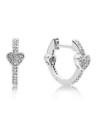 Серебряные серьги "обольстительные сердца" 297290cz
