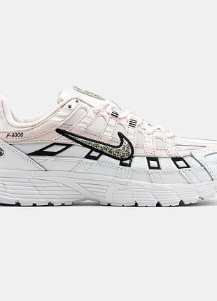 Жіночі кросівки nike p-6000 білі рожеві оригінальні