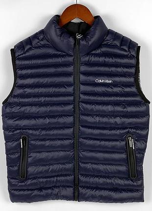 Мужская стеганая жилетка calvin klein, сезон весна/осень, цвет темно-синий темно-синий, xxl