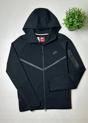 Кофта nike tech fleece 2025 черная мужская худи худи найк тек флис новая коллекция