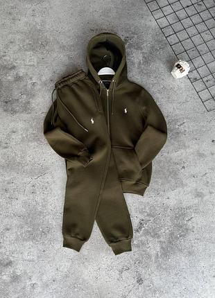 Спортивный костюм polo ralph lauren на флисе хаки