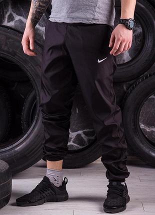 Спортивні штани чорні nike (найк) плащівка xxl