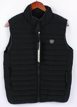 Жилетка stone island, цвет черный, разные размеры черный, l