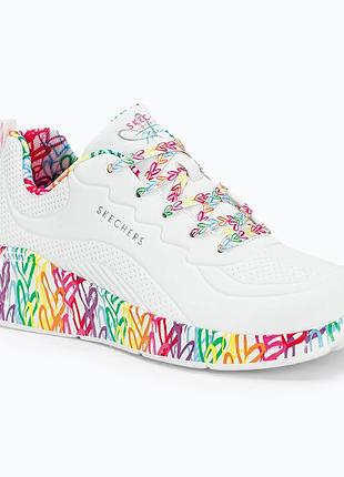 Urbanshop com ua ботинки женские skechers uno lite exuberant hearts white/multi размеры запиту