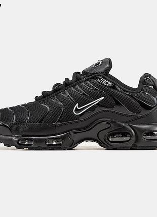 Кроссовки мужские черные текстиль 44 45 nike air tn max plus black