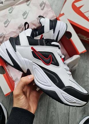 Кроссовки мужские белые с черными вставками 42 nike m2 tekno white black (біло/чорні)
