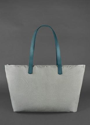 Кожаная плетеная женская сумка пазл xl зеленая krast5 фото
