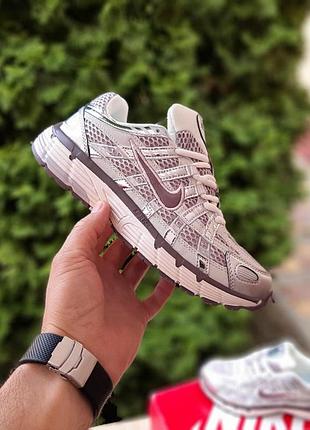 Жіночі кросівки nike p-6000 білі з сріблом та бузковим круті жіночі кросівки найк p-6000 38(23.5см)