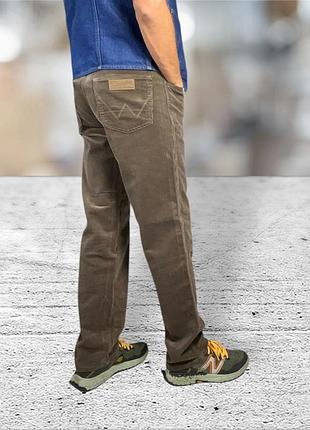 Джинсы вельветовые wrangler texas olive - оливковый 40х34