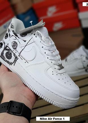 Кросівки nike air force 1 жіночі шкіряні білі кросівки на весну, літо, осінь найк аір форс 1 жіночі 39 (24.5 см)
