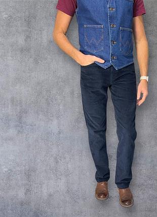 Джинсы вельветовые wrangler texas dark blue темно-синий 34х34