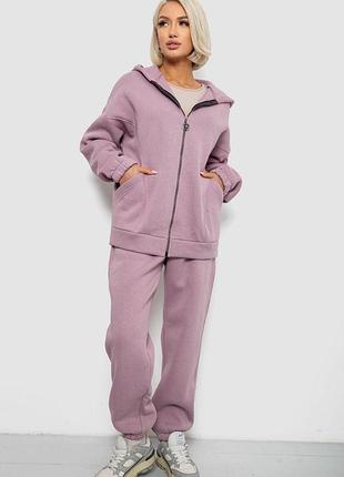 Спортивный костюм женский на флисе, цвет сиреневый, 247r1058-6