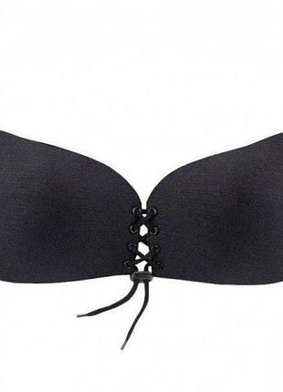 Невидимий бюстгальтер на клейкій основі fly bra чорний чашка d top shop ua_