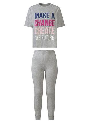 Пижама (футболка и штаны) для женщины esmara lycra® 498660 l серый