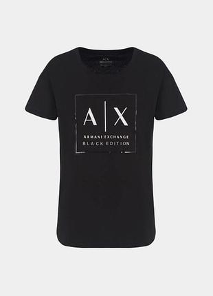 Футболка женская armani exchange black edition 6018bl s