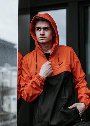 Чоловічий анорак president чорний/жовтогарячий плащівка xxl