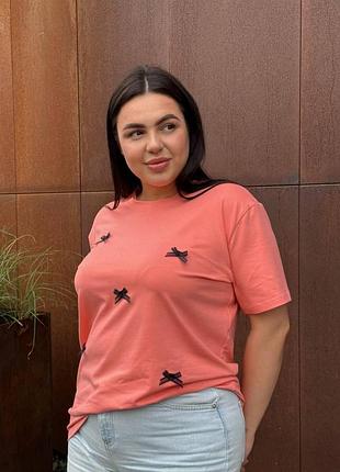 Женские повседневные футболки, красивые яркие однотонные футболки, базовая молодежная футболка коралловая l