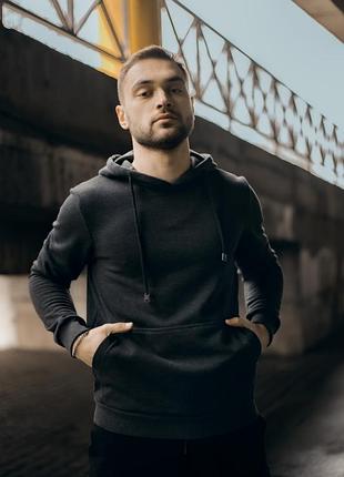 Худи мужское intruder 'bars' темно серое спортивная кофта трикотаж